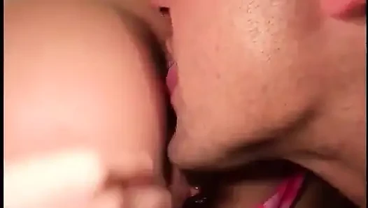 A hot blonde in a pink thong gets ass fucked