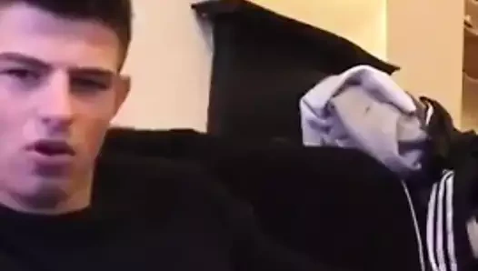 Cute guy jerks his big cock off