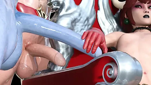 Bowsette üçlü handjob bölüm 3 bukkake