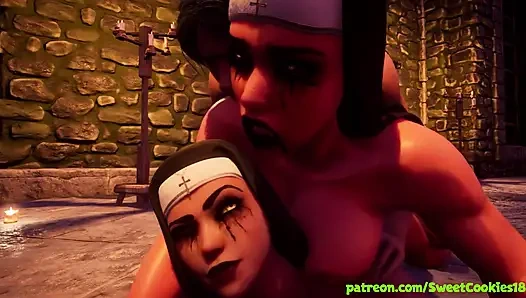 Sexy Nuns Go Wild on a Guy