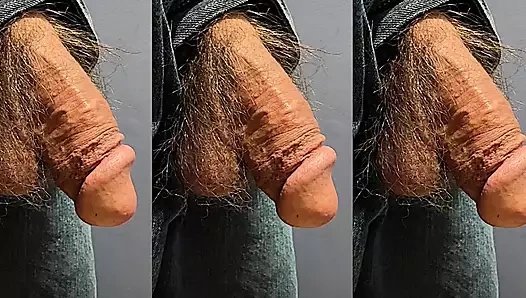 Yumuşak kıllı sarkık yarak yakın çekim