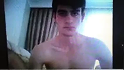 cute young boy jerks cock in bed 2