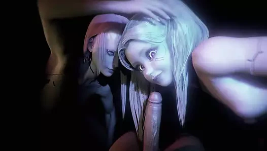 Lucy rebecca'ya kovboy kız binişinde yardım ediyor - cyberpunk edgerunners parodisi