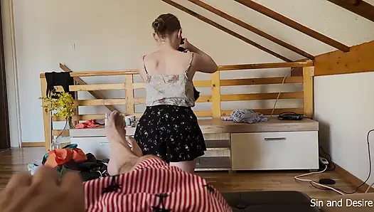 Eyvah! Üvey annem yanlışlıkla sikimin üstüne düştü