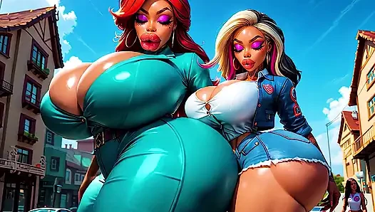 The Sexiest Giant Ebony Baddies Twerk and Bounce Their Ass Until You Cum! - AI Generated