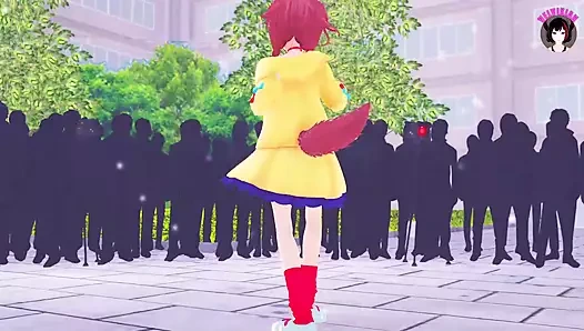 Sevimli kız - utanç verici dans (3 boyutlu hentai)