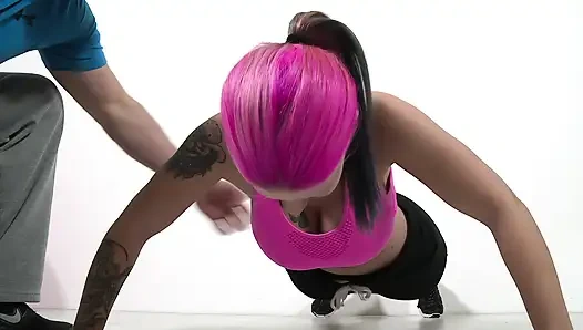 Kişisel Genç Eğitmen Yoğun Egzersiz Sikişi