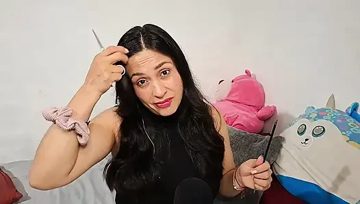 Asmr rol yapma kız arkadaşın saçını kesiyor