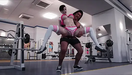 Türk kız Hina spor salonunda bir grup yabancı tarafından sikiliyor