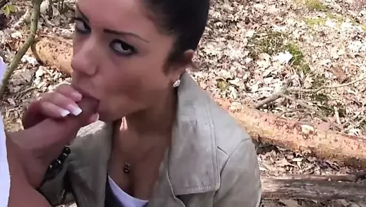 Rencontre d'une youtubeuse pour une pipe dans les bois