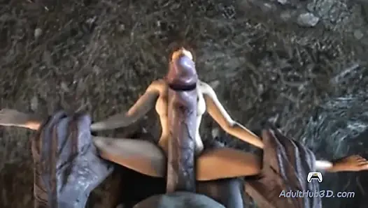 Aşırı sahnede canavar yarakla genişletilen sıkı delik