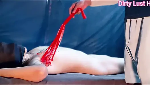18+ kız bdsm, ip esareti, flogger tüm vücuda şaplak, flogger ile tüm vücudu gıdıkla