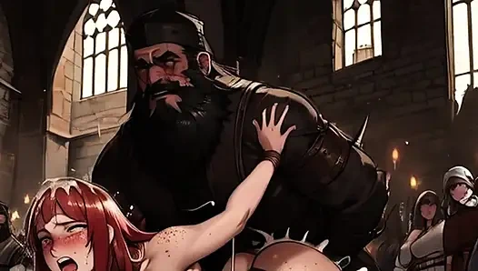 Müslüman savaşçılar orta çağdan kalma Avrupalı güzellikleri baharatlı tonlarla sokaklarda sert sikiyor: moorlar Avrupa'yı fethettikten sonra 2