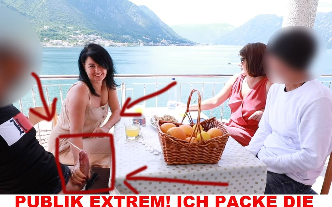 Açık havada aşırı! Restoranın ortasında yarakları açıyorum!