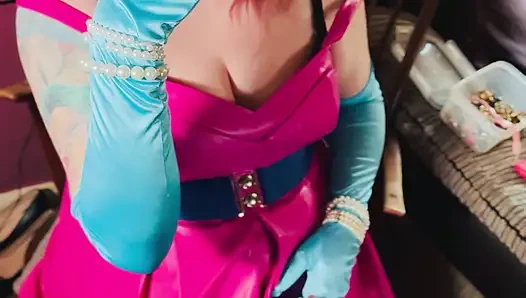 It's A Sin! Tina Snua In Leather & Satin Gloves Smokes A Cork Cigarette - OMI OME Snap Inhales Drifting Smoke Smoker