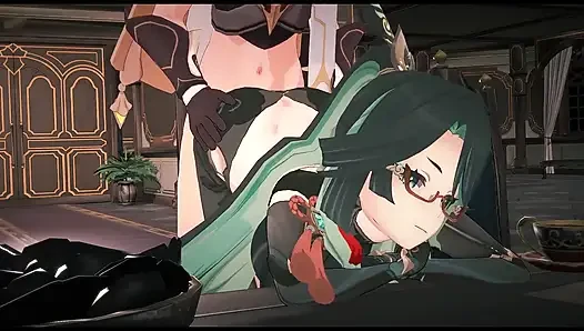 Genhin impact - xianyun ortalama yarakdan sıkıldıktan sonra büyük siyah yarak istiyor - 3 boyutlu hentai animasyon