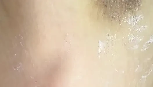 Mom vibrates her big tits with her big vibrator