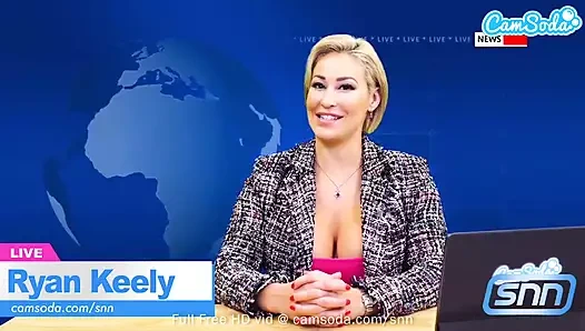 Camsoda - büyük memeli orta yaşlı seksi kadın Ryan Keely haberleri okurken Sybian'ın tadını çıkarıyor