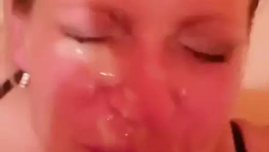 Sarışın karımın yüzüne cumming - pov