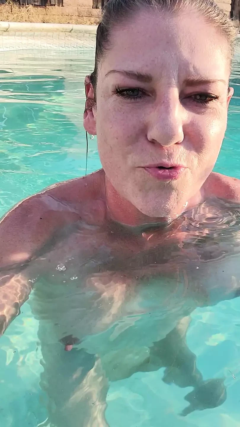 Swimming naked in the pool, couldn't finish! Dropped my phone in the water!