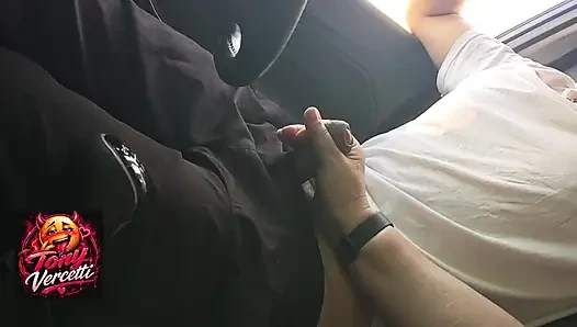 Granny jerks me off wildly... Caught in Flag by a Car!