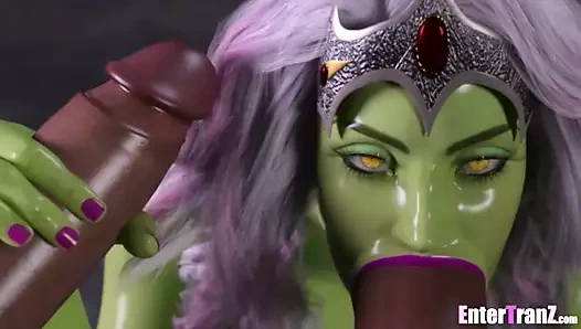 Azgın haydutlar derin sikme bir düşmanca uzaylı trans kaltak