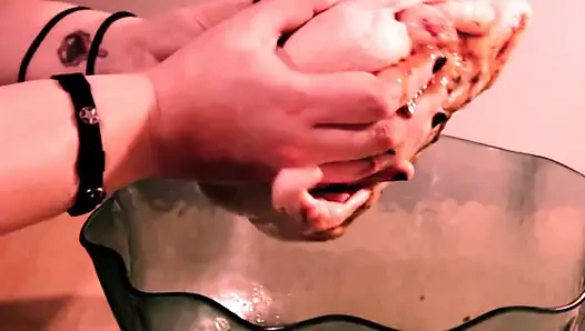 Meat massage meat on spit meat in my mouth