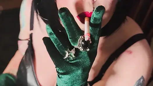 Your Smoking Leather Mistress Tina Snua Smokes 1 Cork Cigarette For You In Velvet Gloves