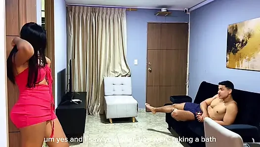 Brunette big breasted milf knows how to entertain herself - fucks her best friend's son