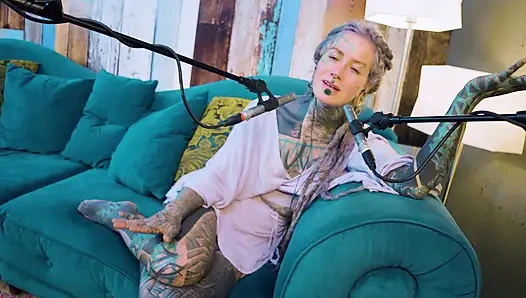 I talk about A - authentic - ASMR - Podcast - Talking - tattoo girl model goth punk dreadlocks