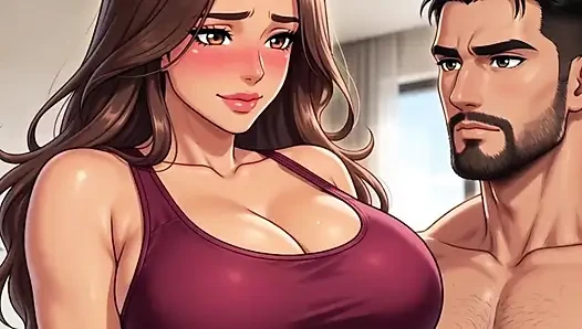 Evli kadın kocası dışarıda beklerken dizüstü bilgisayar teslimatından sonra üvey erkek kardeşiyle ateşli gizli seks yapıyor (ai oluşturuldu)