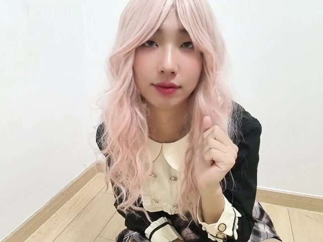 Asian Trans Slut Squirts Everywhere While Getting Destroyed by Huge Cock
