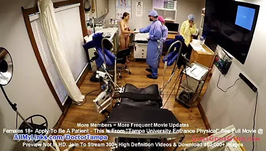 Michelle anderson'ın erkek arkadaşı doktor tampa tarafından jinekolog muayenesini izliyor