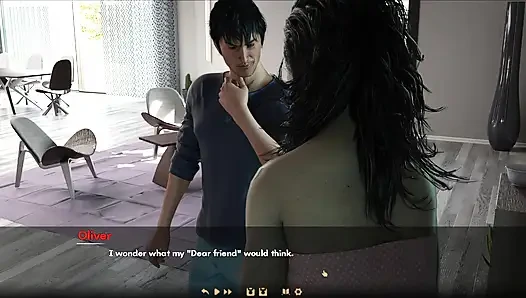 Aldatılan koca karısının havlusunu çıkarıyor ve arkadaşı Oliver'a çıplak vücudunu gösteriyor