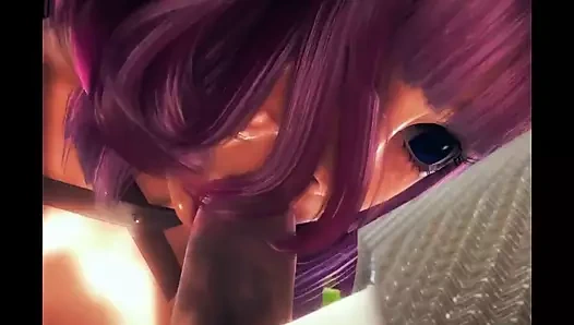 Kokoro hizmetçi ve güzel göğüsleri - animasyon