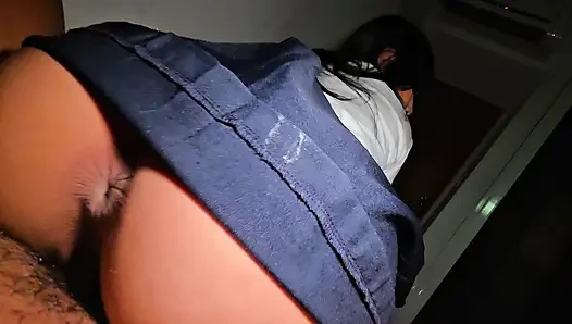 Schoolgirl with tremendous ass gets recorded by boyfriend