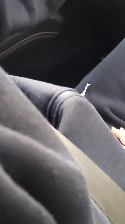 Hot milf teases a taxi driver in the car, in public, with her sexy legs in stockings | Clip 1