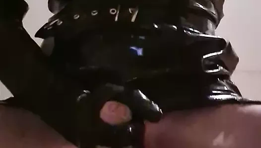 Pvc vinil travesti mastürbasyon ve boşalma