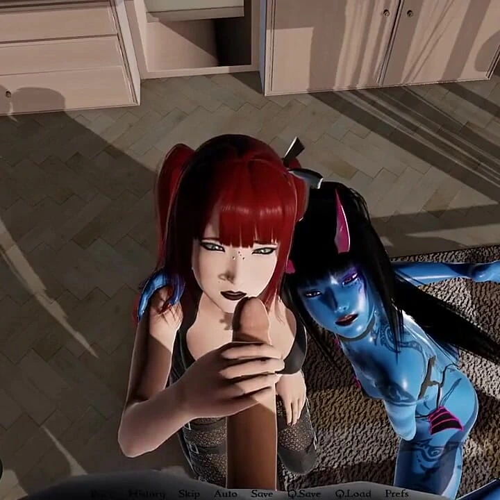 Gotik kızıl saçlı ve şeytan oral seks - şehvetle bağlı #4- oyun