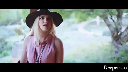 Derin. Willful kovboy kız Jazlyn'in kötü bir tadıyor