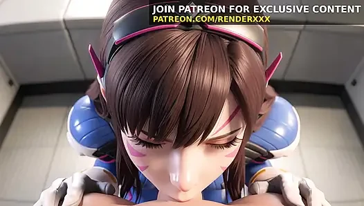 3D-анимация: D.Va капли по - хентай без цензуры