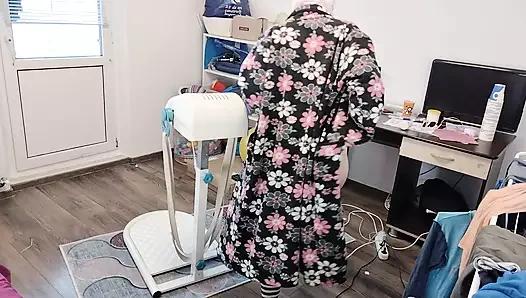 Amateur MILF massages herself with a vibrator