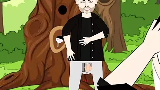 Tim pulle bir ağacı sikiyor (odun kesiyor)