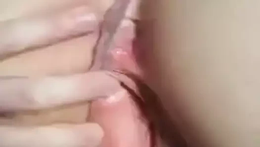 Stretching pussy and asshole