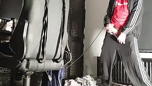 Young Boy Cumming In His Trackies Wearing Blue Briefs