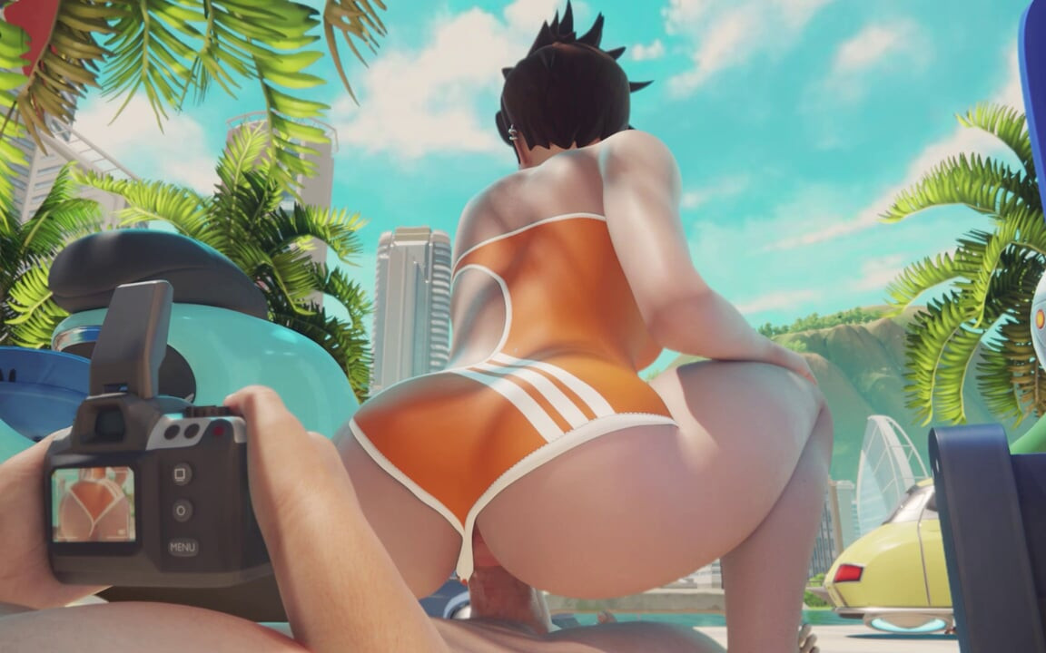 Tracer plajda sakso ve prezervatif sikişi ve vahşi anal binme ve meme sikişi boşalması - 3 boyutlu overwatch animasyonu