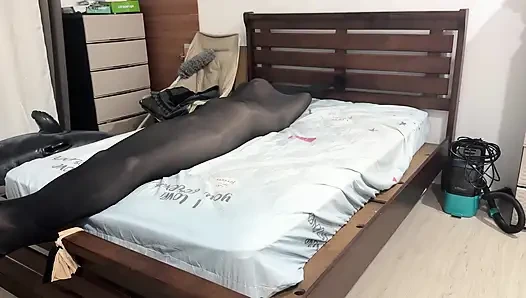 Naylon tıkacı sırasında külotlu çorap esaretinin birçok tabakasına sarılmış