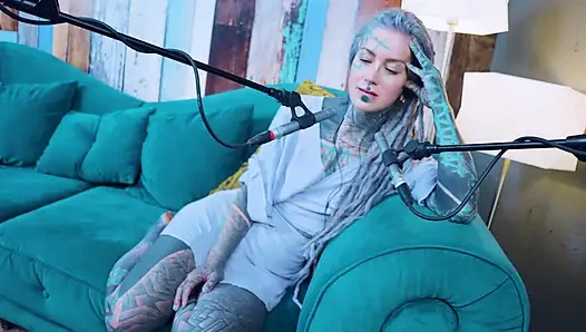I talk about K - Kindness - ASMR podcast SFW talking goth skinny girl dreadlocks tattoo model inked girl