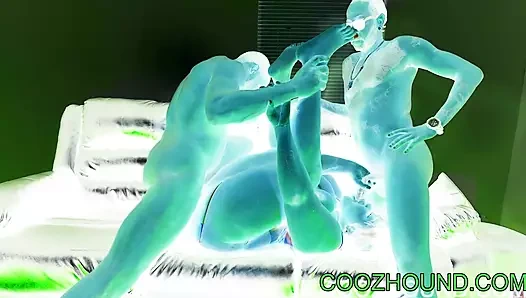 Büyük götlü dölleme sürtük 3'lü sikiş