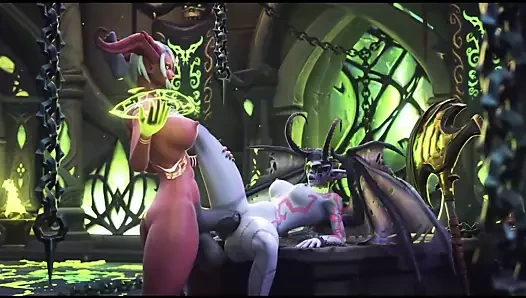 Sıcak futanari draenei sikikleri bir şeytan avcısı